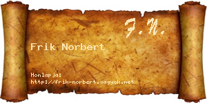 Frik Norbert névjegykártya